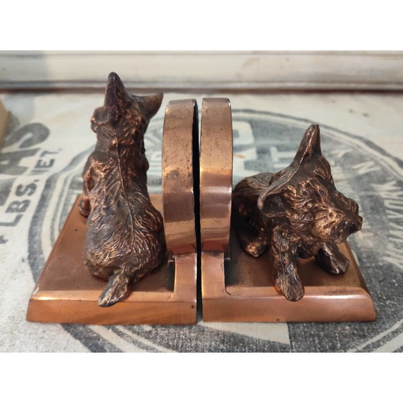 Vtg Art Deco Scotty Terrier Bookends Scottish Terrier Dog - Picture 3 of 13